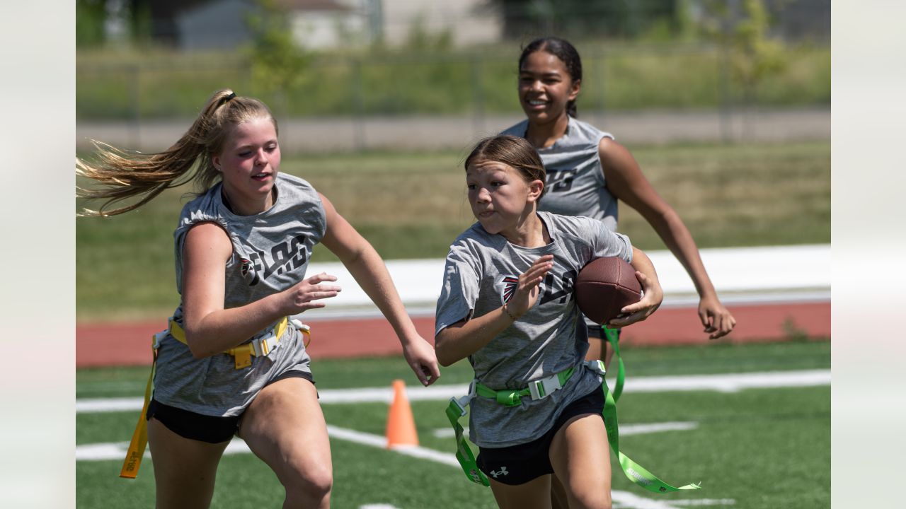 Atlanta Falcons hold girls flag football clinic in Bozeman