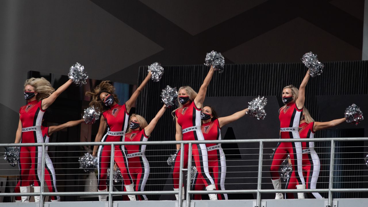 Atlanta Falcons cheerleaders perform during the first half of an