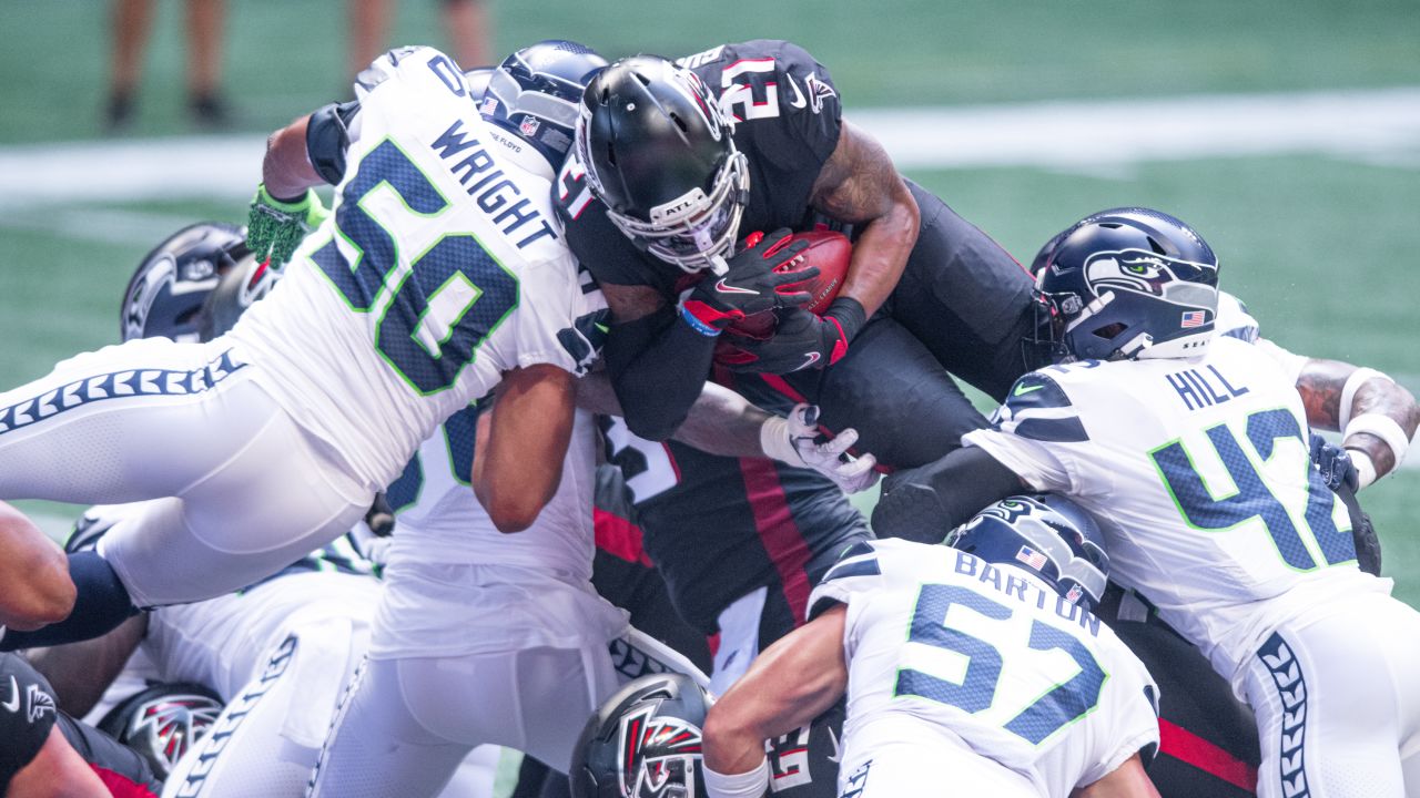 Seattle Seahawks safety Josh Jones is pictured during an NFL football game  against the Atlanta Falcons, Sunday, Sept. 25, 2022, in Seattle. The Falcons  won 27-23. (AP Photo/Stephen Brashear Stock Photo - Alamy