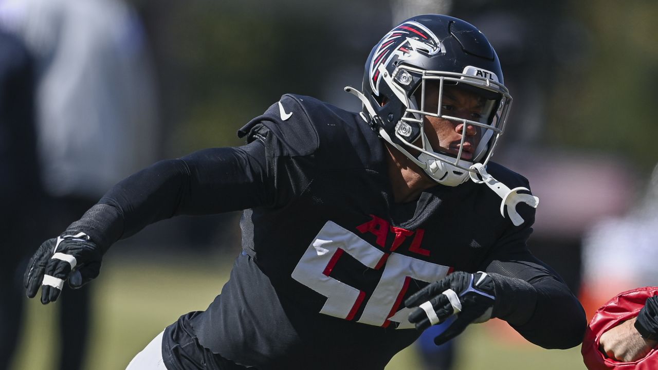 Atlanta Falcons linebacker Quinton Bell (56) looks on against the