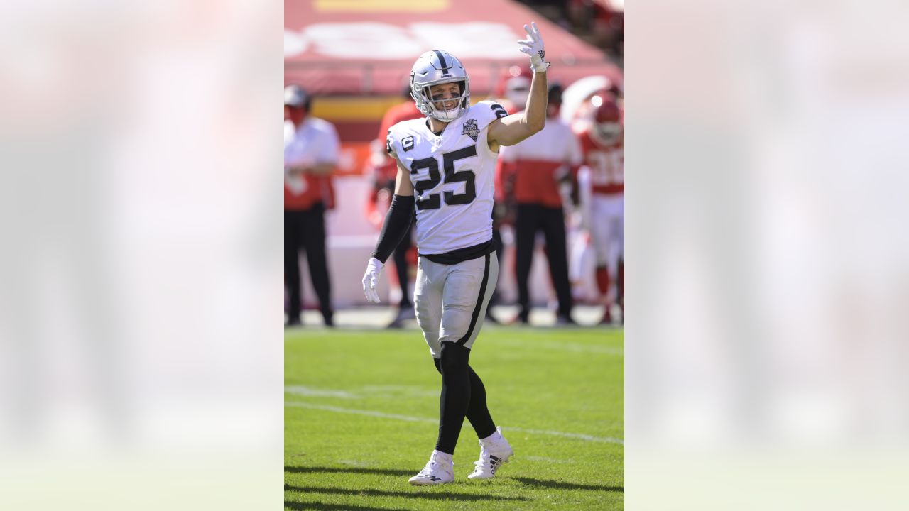 Las Vegas Raiders free safety Erik Harris #25 walks off the field