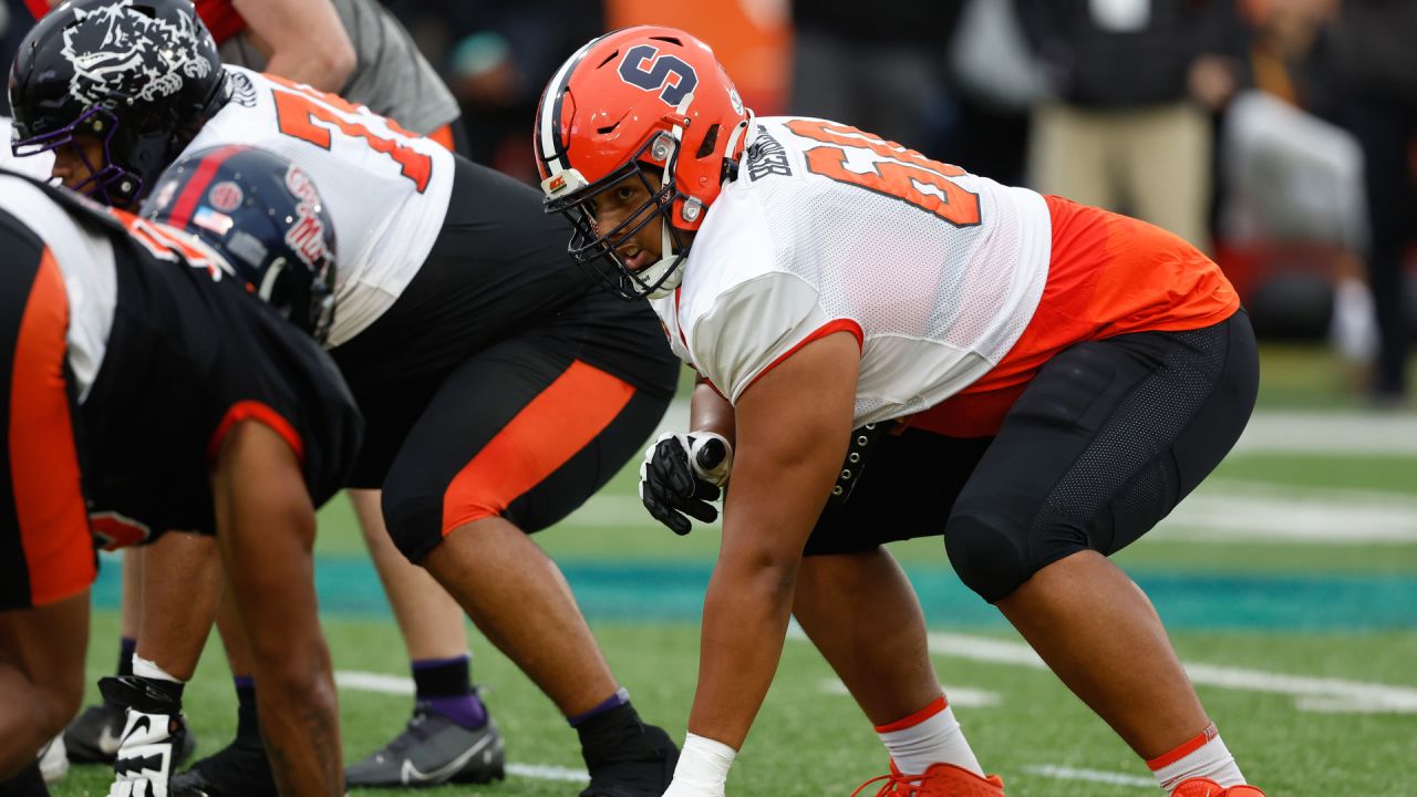 SU offensive lineman Matthew Bergeron selected 38th overall by the Atlanta  Falcons in 2023 NFL Draft