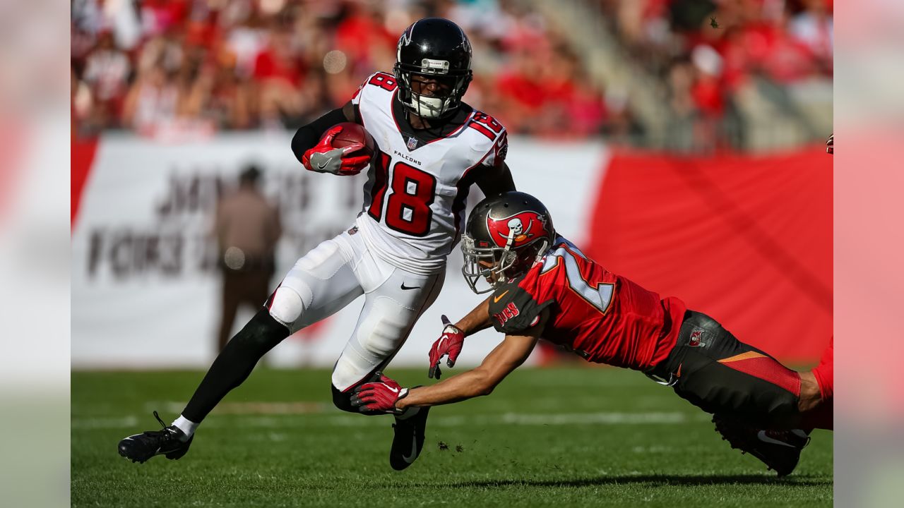 Ashley Lelie of the Atlanta Falcons holds the ball before the game