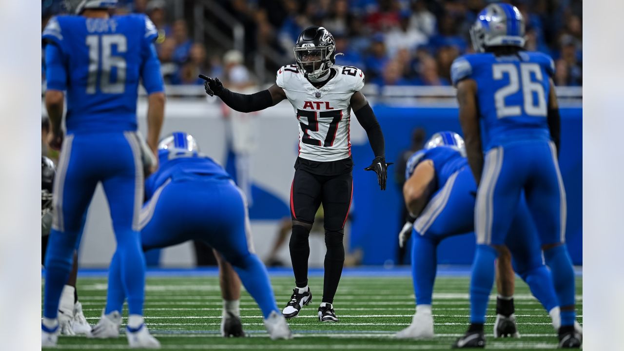 DETROIT, MI - SEPTEMBER 24: Atlanta Falcons running back (25) Tyler Allgeier  in action during the game between Atlanta Falcons and Detroit Lions on  September 24, 2023 at Ford Field in Detroit