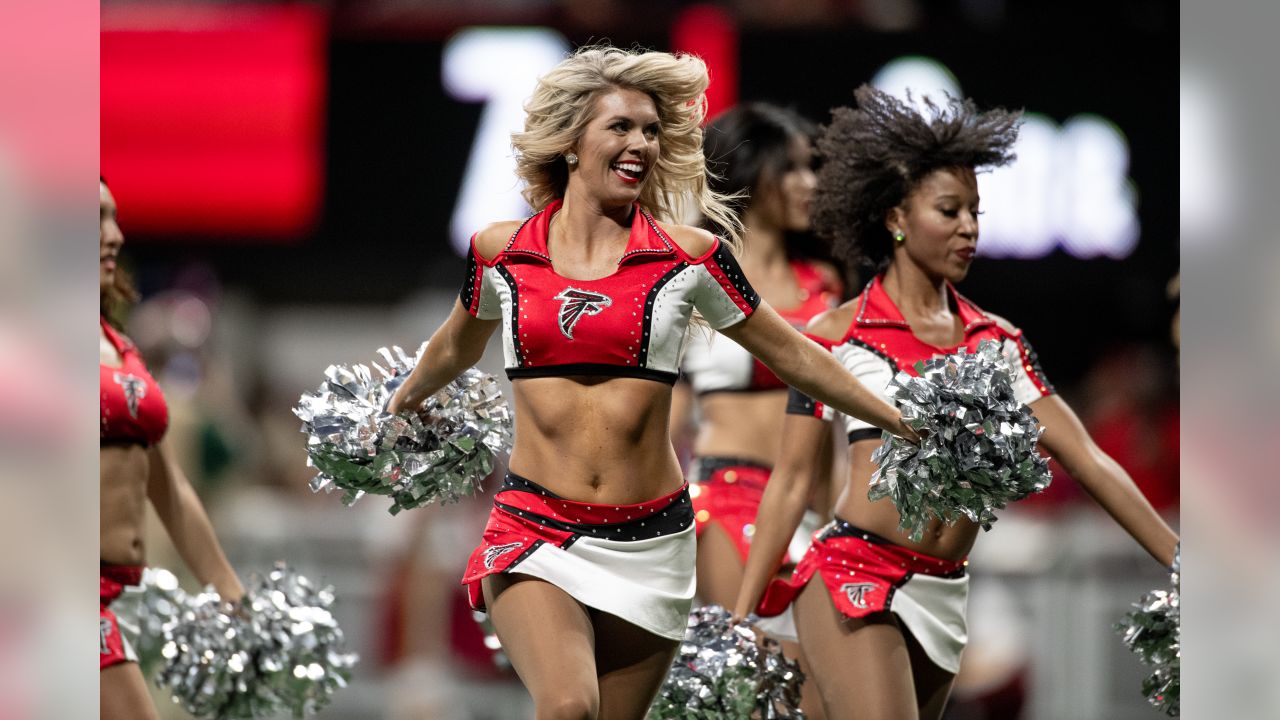 The Atlanta Falcons cheerleaders perform during the game against