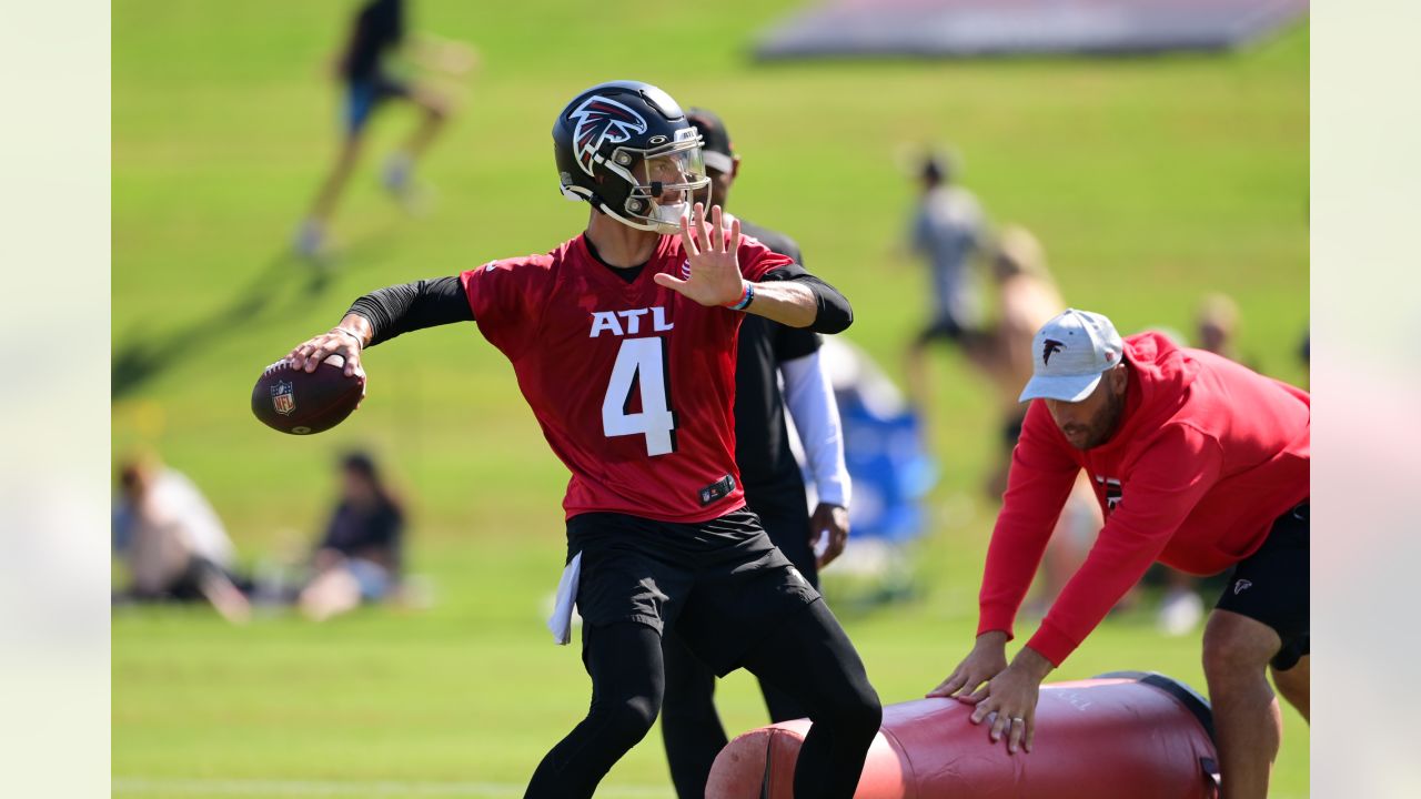 Falcons coach shakes off butterflies on first day of camp