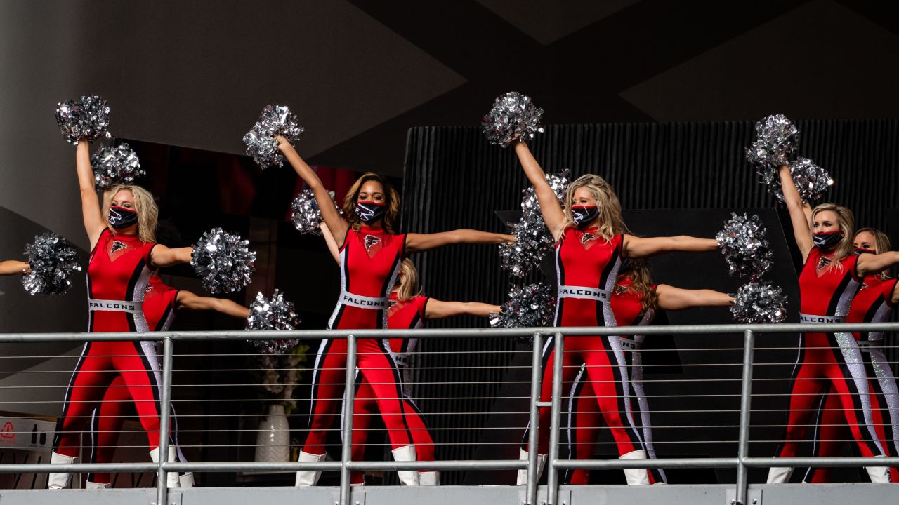 Atlanta Falcons cheerleaders perform during the first half of an