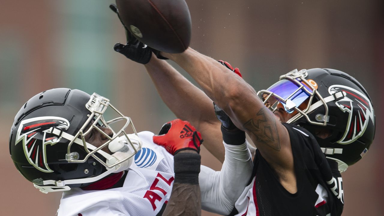 Atlanta Falcons wide receiver Frank Darby (88) works during the