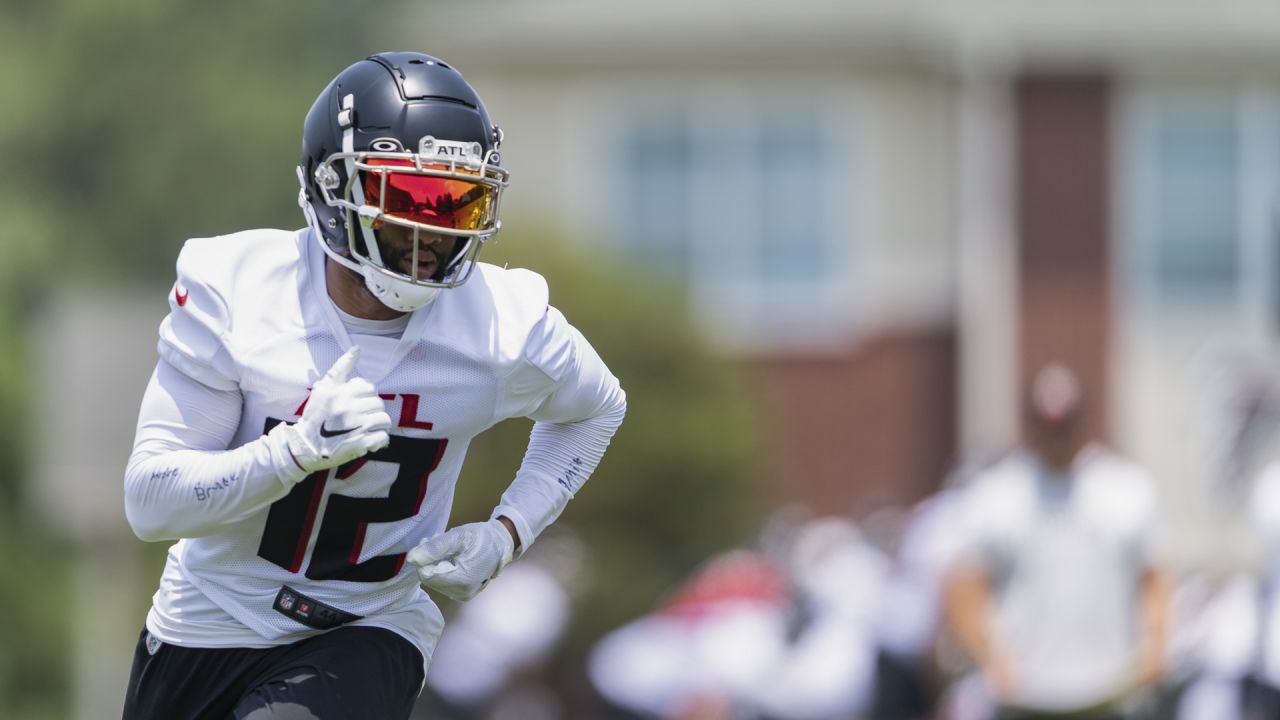 Atlanta Falcons wide receiver KhaDarel Hodge (12) works during the