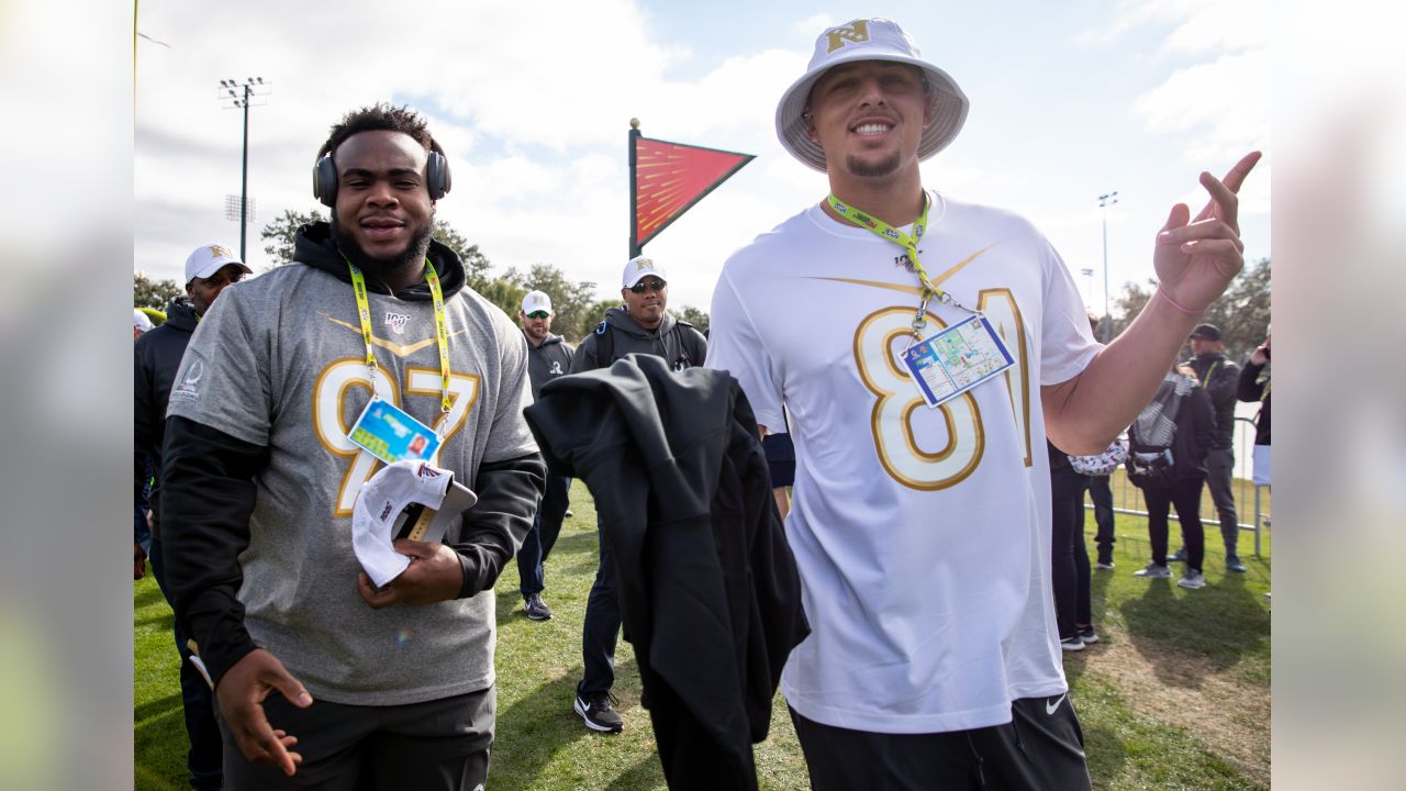 Austin Hooper, Grady Jarrett during first 2020 Pro Bowl practice