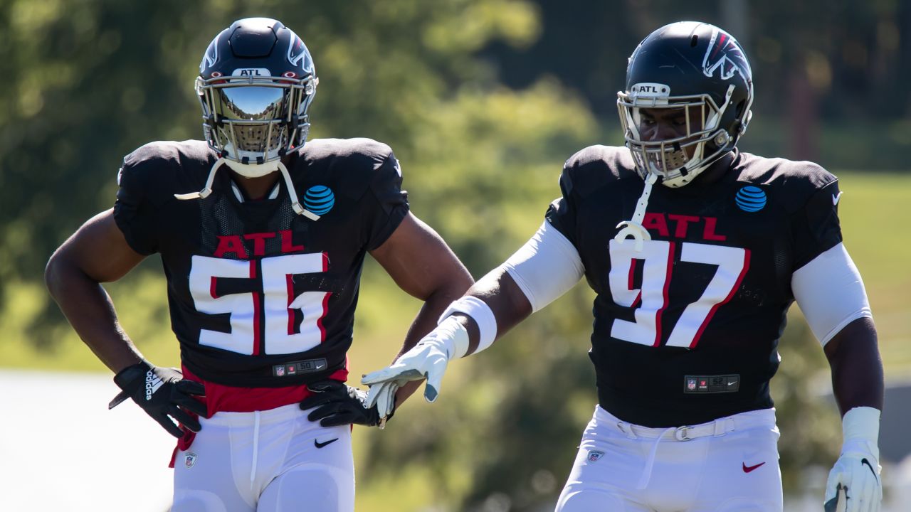 Atlanta Falcons defensive tackle Grady Jarrett #97 takes the field