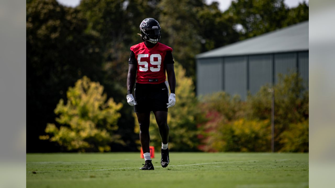 Atlanta Falcons #59 De'Vondre Campbell White Game Jersey