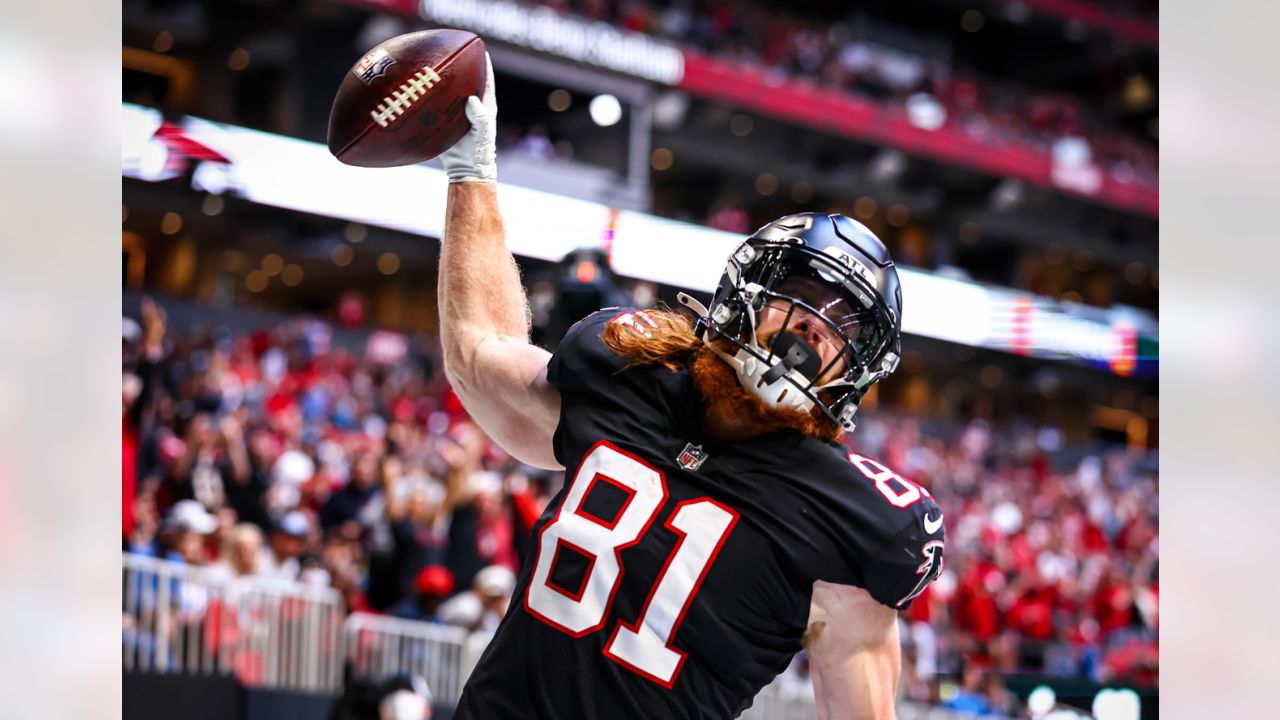 Atlanta Falcons defensive tackle Mike Pennel (98) walks off the