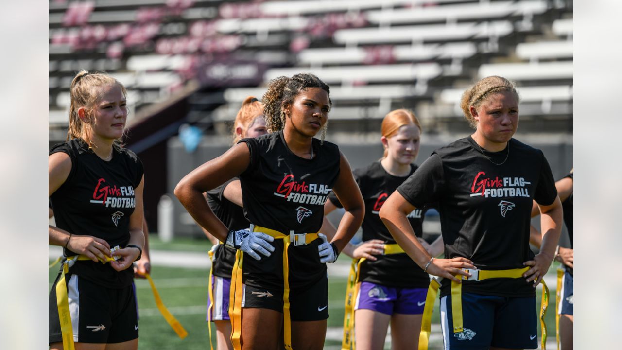 Atlanta Falcons hold girls flag football clinic in Bozeman