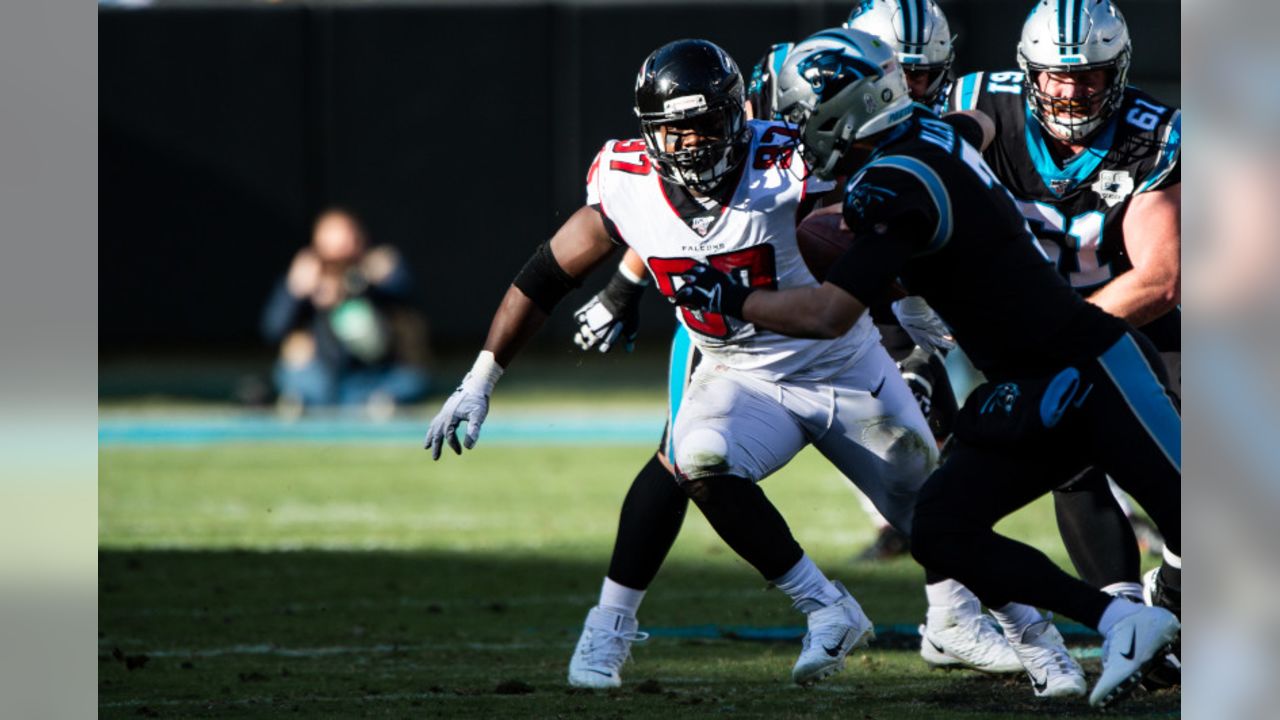 Atlanta Falcons defensive tackle Grady Jarrett (97) works during the first  half of an NFL football game against the Carolina Panthers, Sunday, Oct.  31, 2021, in Atlanta. (AP Photo/Danny Karnik Stock Photo - Alamy