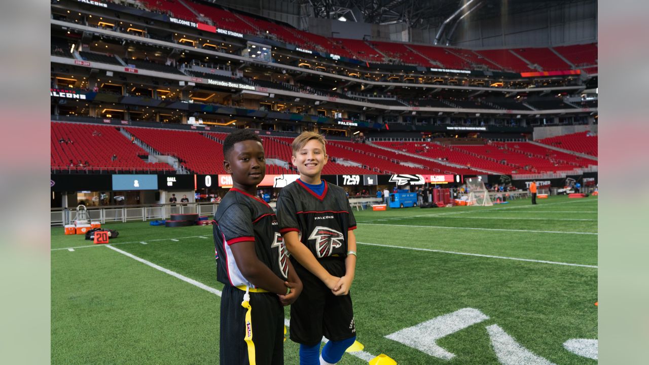 Chatham Academy Falcons flag football team tours Mercedes-Benz Stadium