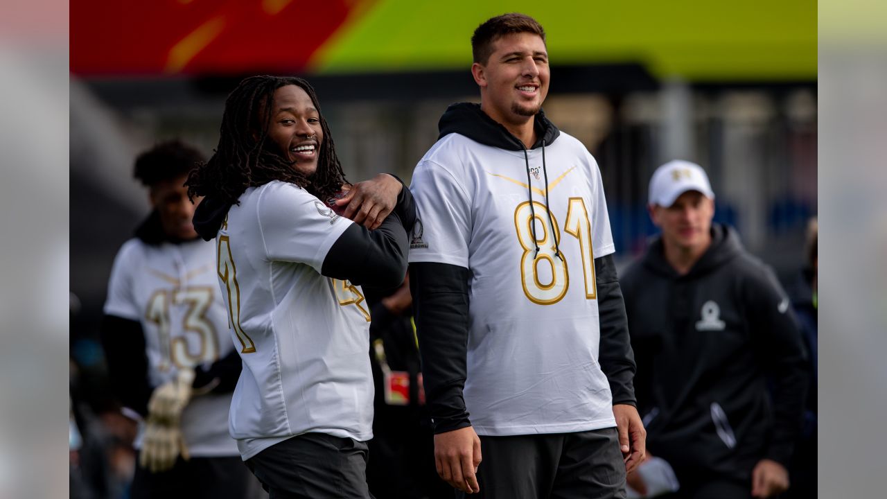 Austin Hooper, Grady Jarrett during first 2020 Pro Bowl practice