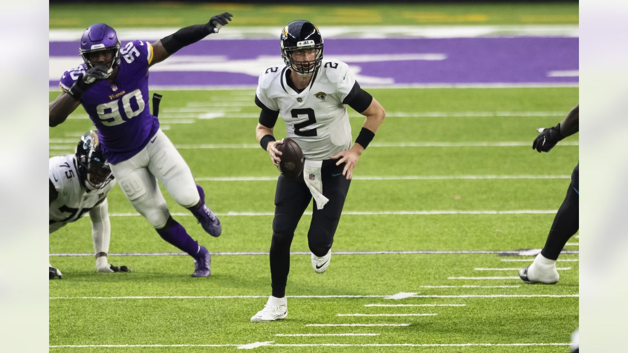 Minnesota Vikings cornerback Jeff Gladney (20) looks on in the first  quarter during an NFL football game against the Jacksonville Jaguars,  Sunday, Dec. 6, 2020, in Minneapolis. The Vikings defeated the Jaguars