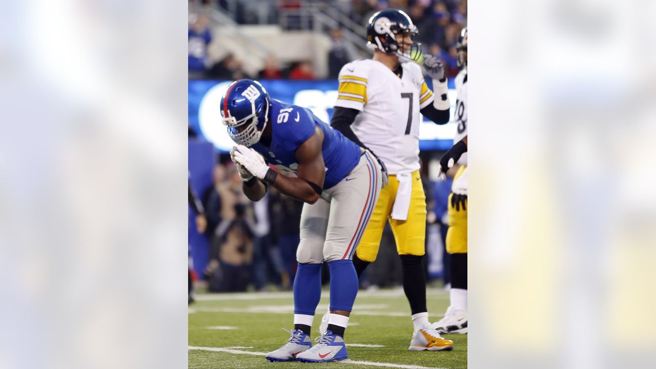 New York Giants defensive end Justin Tuck (91) during player