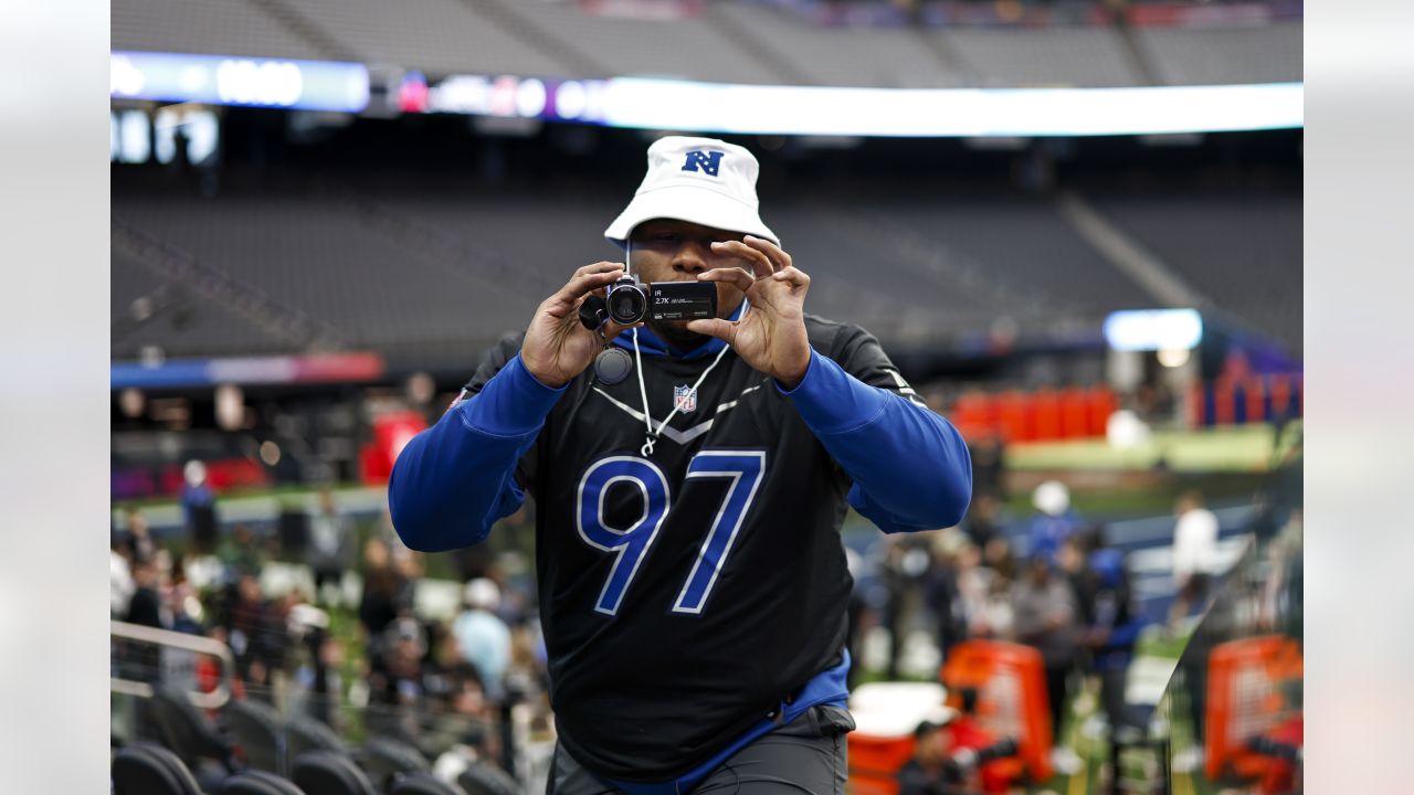 NFC defensive tackle Dexter Lawrence (97) of the New York Giants celebrates  after the Pro Bowl Games, Sunday, Feb. 5, 2023, in Las Vegas. (Doug Benc/AP  Images for NFL Stock Photo - Alamy