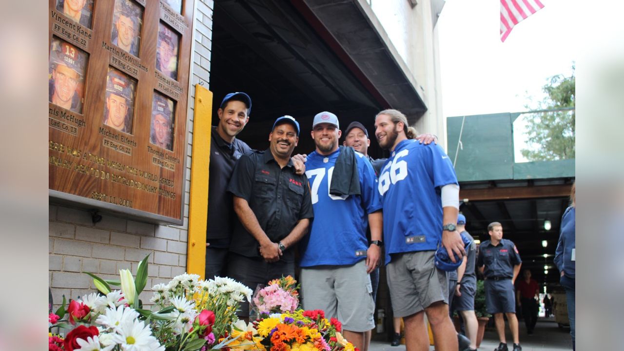 Giants visit the real heroes at FDNY Engine 22 Ladder 13