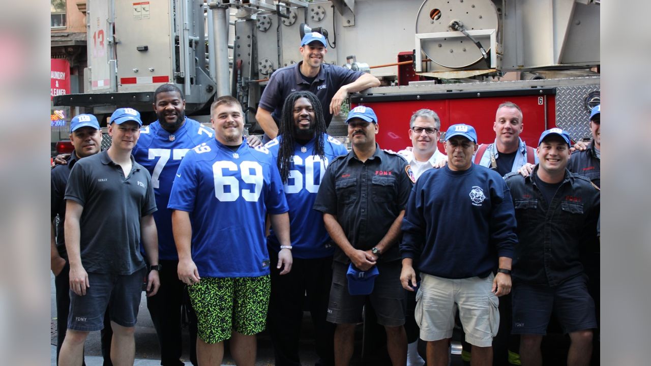 Giants visit the real heroes at FDNY Engine 22 Ladder 13