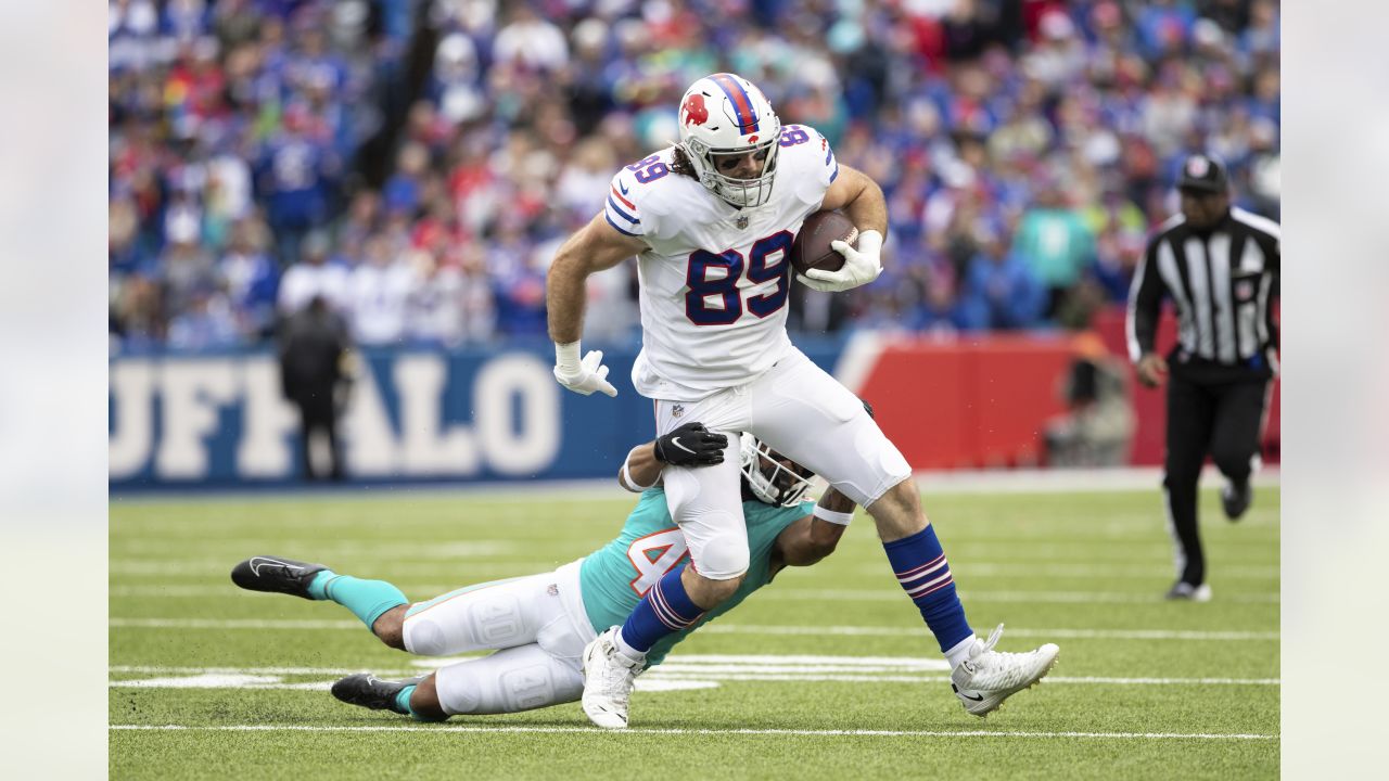 The line of scrimmage of the Miami Dolphins against the Buffalo Bills  during the second half of an NFL football game, Sunday, Oct. 31, 2021, in  Orchard Park, N.Y. (AP Photo/Adrian Kraus