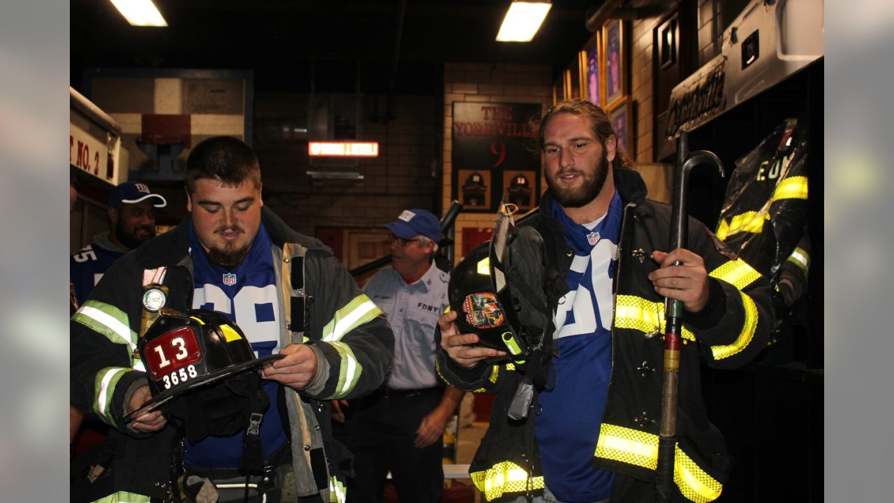 Giants visit the real heroes at FDNY Engine 22 Ladder 13