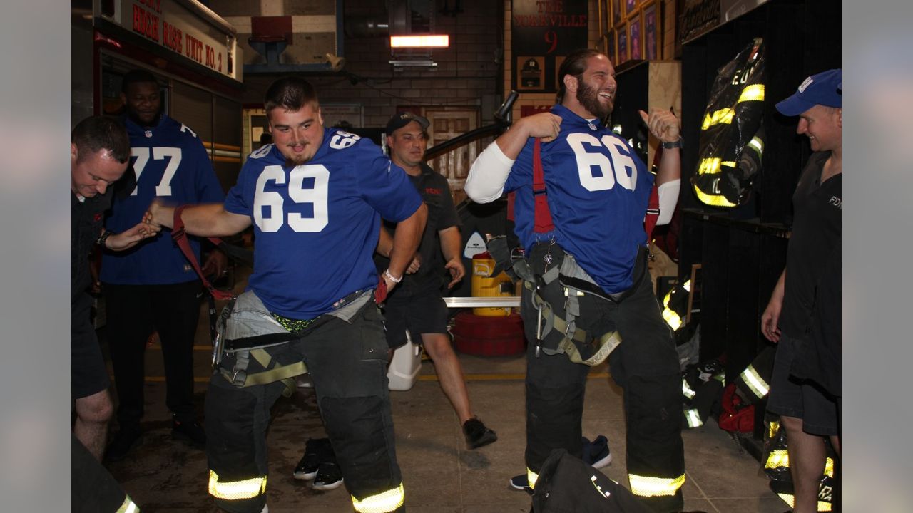 Giants visit the real heroes at FDNY Engine 22 Ladder 13