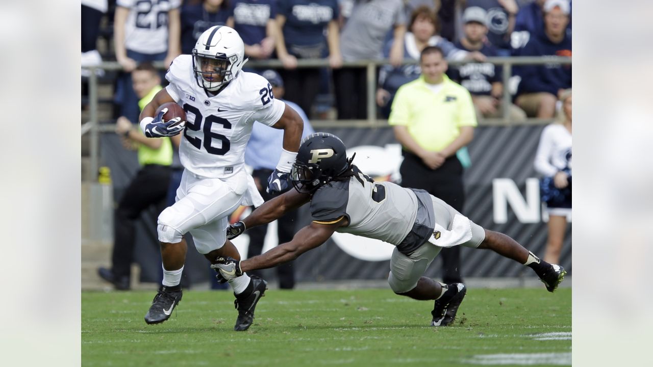 Saturday October 7th - Penn State Nittany Lions running back Saquon Barkley  (26) runs for rare open space during NCAA football game action between the Penn  State Nittany Lions and the Northwestern