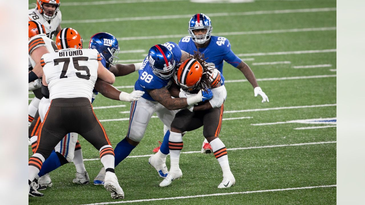 New York Giants defensive tackle Austin Johnson (98) walks on the