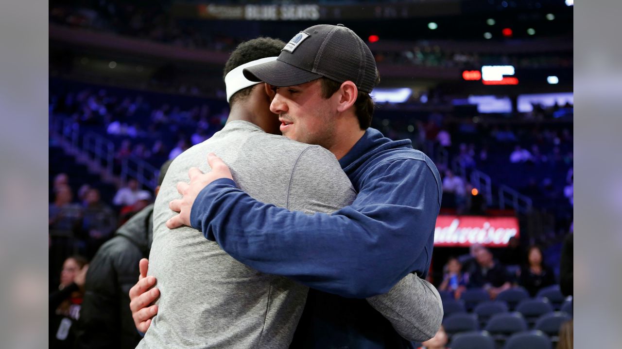 Photos: Daniel Jones and Sterling Shepard take in Knicks game