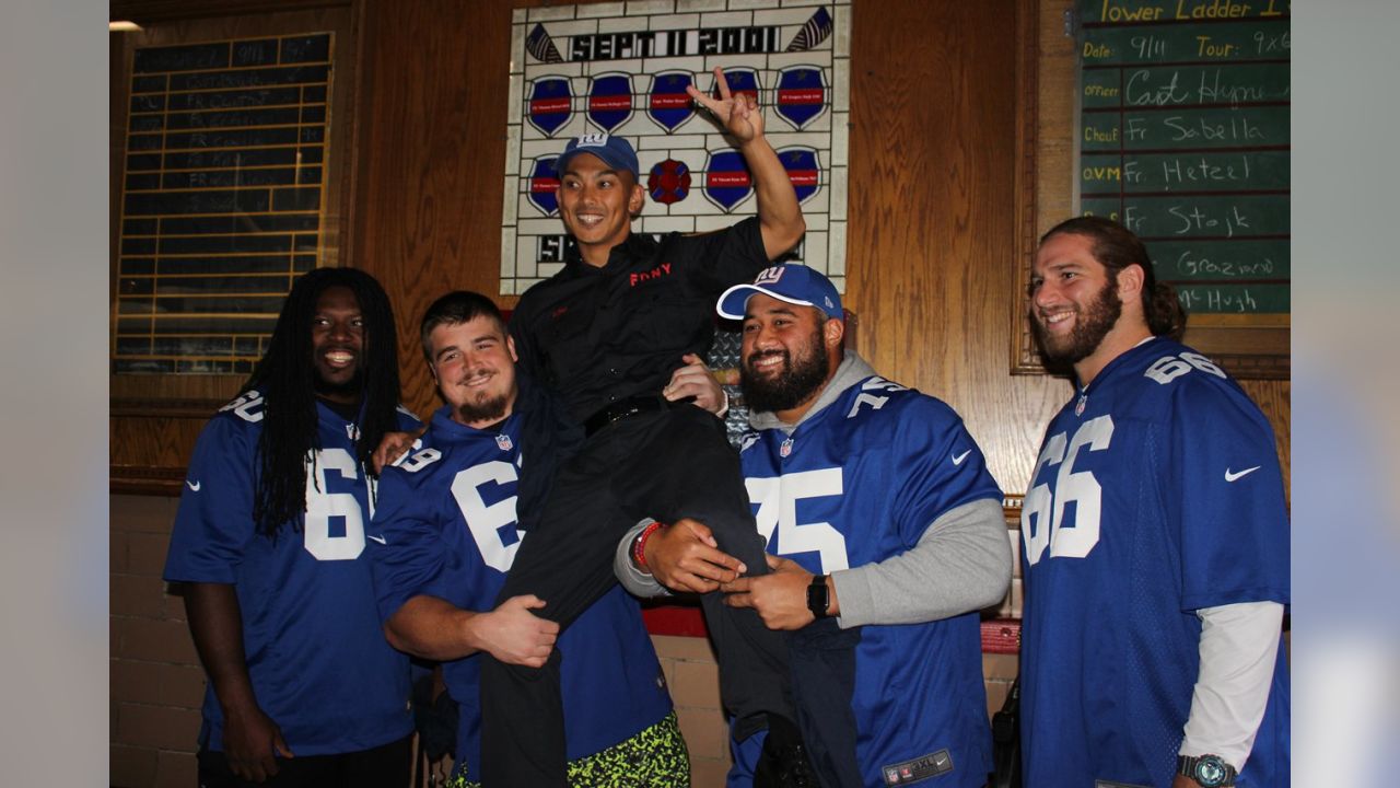 Giants visit the real heroes at FDNY Engine 22 Ladder 13