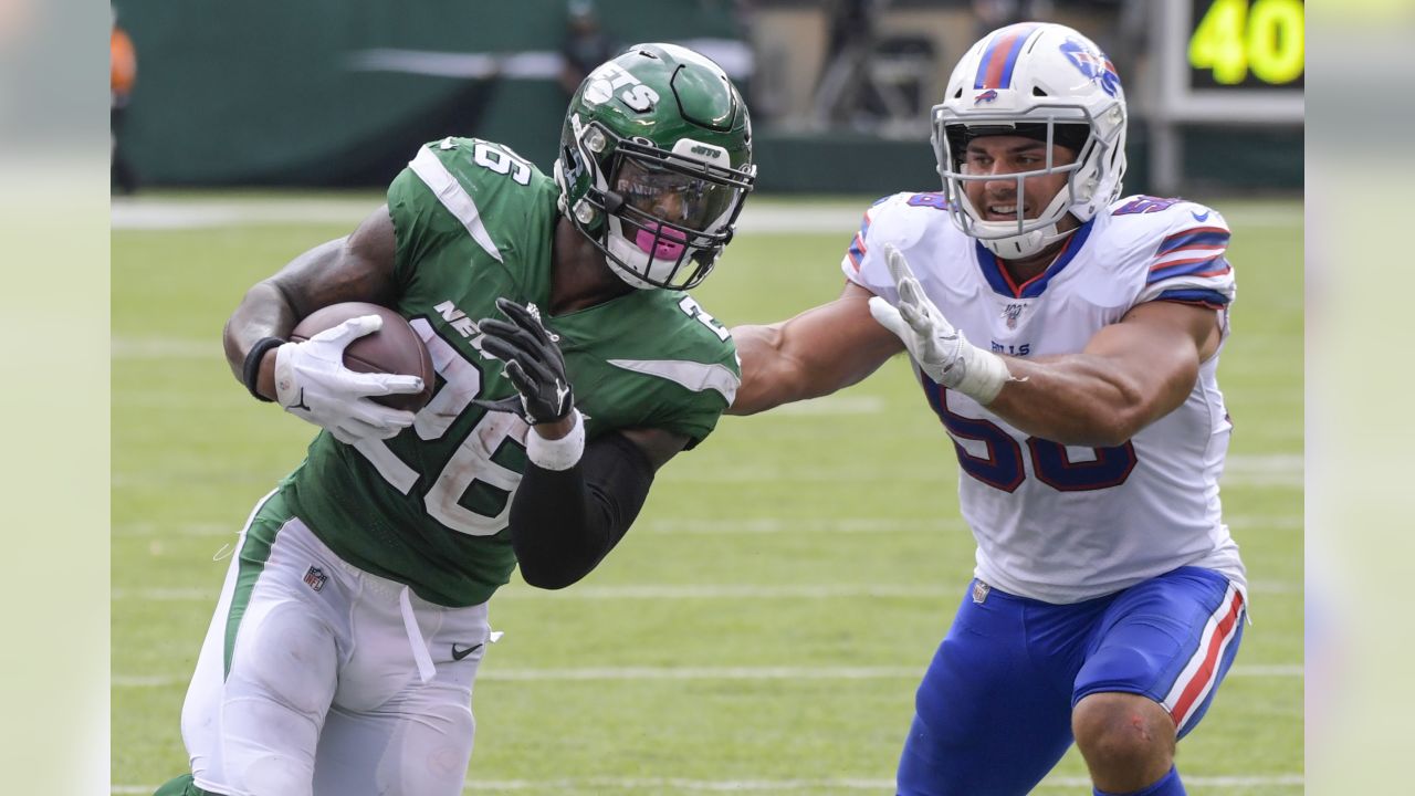 Bills Matt Milano chases Titans Ryan Tannehill from game with pick six