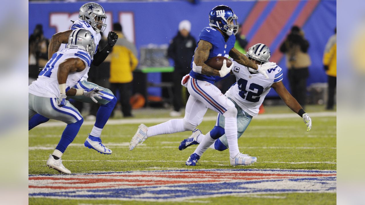 New York Giants wide receiver Odell Beckham (13) runs after making a catch  during the second half of an NFL football game against the Detroit Lions  Sunday, Dec. 18, 2016, in East