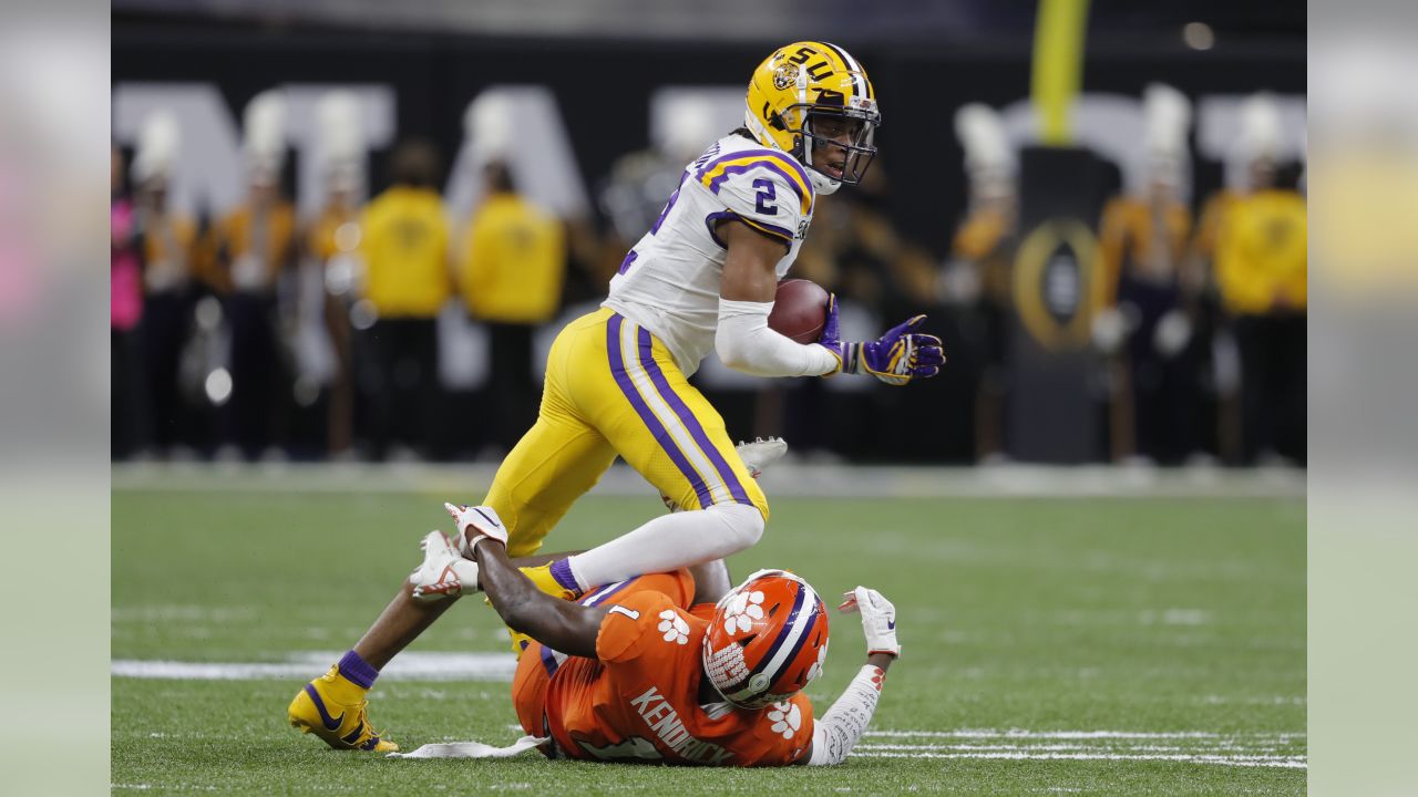 Justin Jefferson LSU Tigers Unsigned Running for Touchdown Photograph