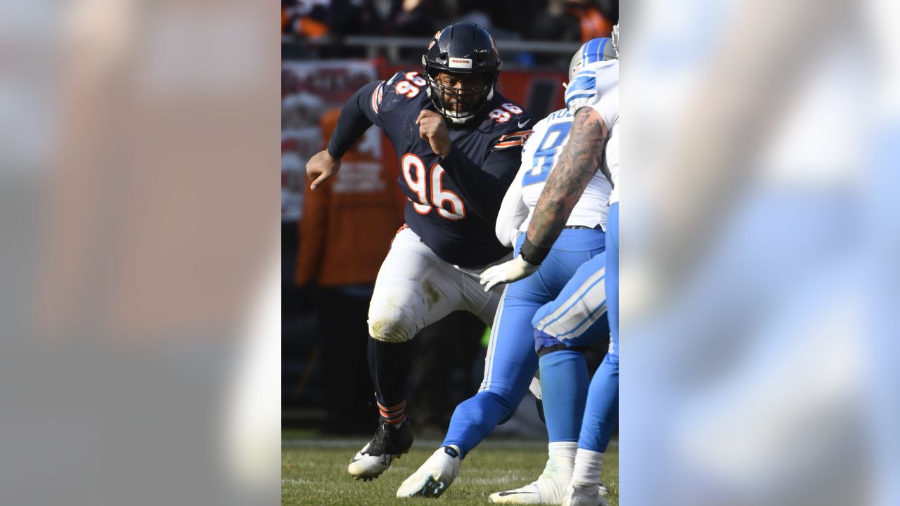 Tampa Bay Buccaneers defensive end Akiem Hicks (96) warms up before an NFL  football game against