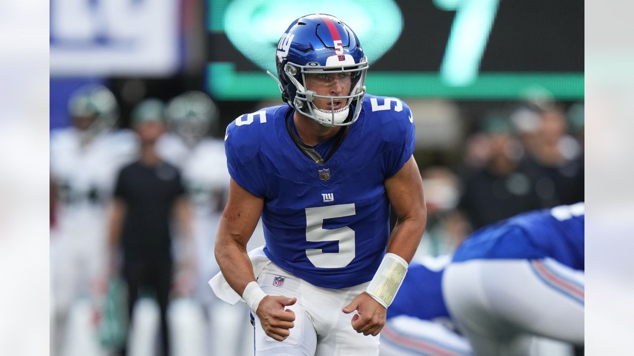 New York Giants kicker punter Jamie Gillan (17) in action against the New  York Jets during an NFL pre-season football game, Sunday, Aug. 27, 2022, in  East Rutherford, N.J.. (AP Photo/Rich Schultz