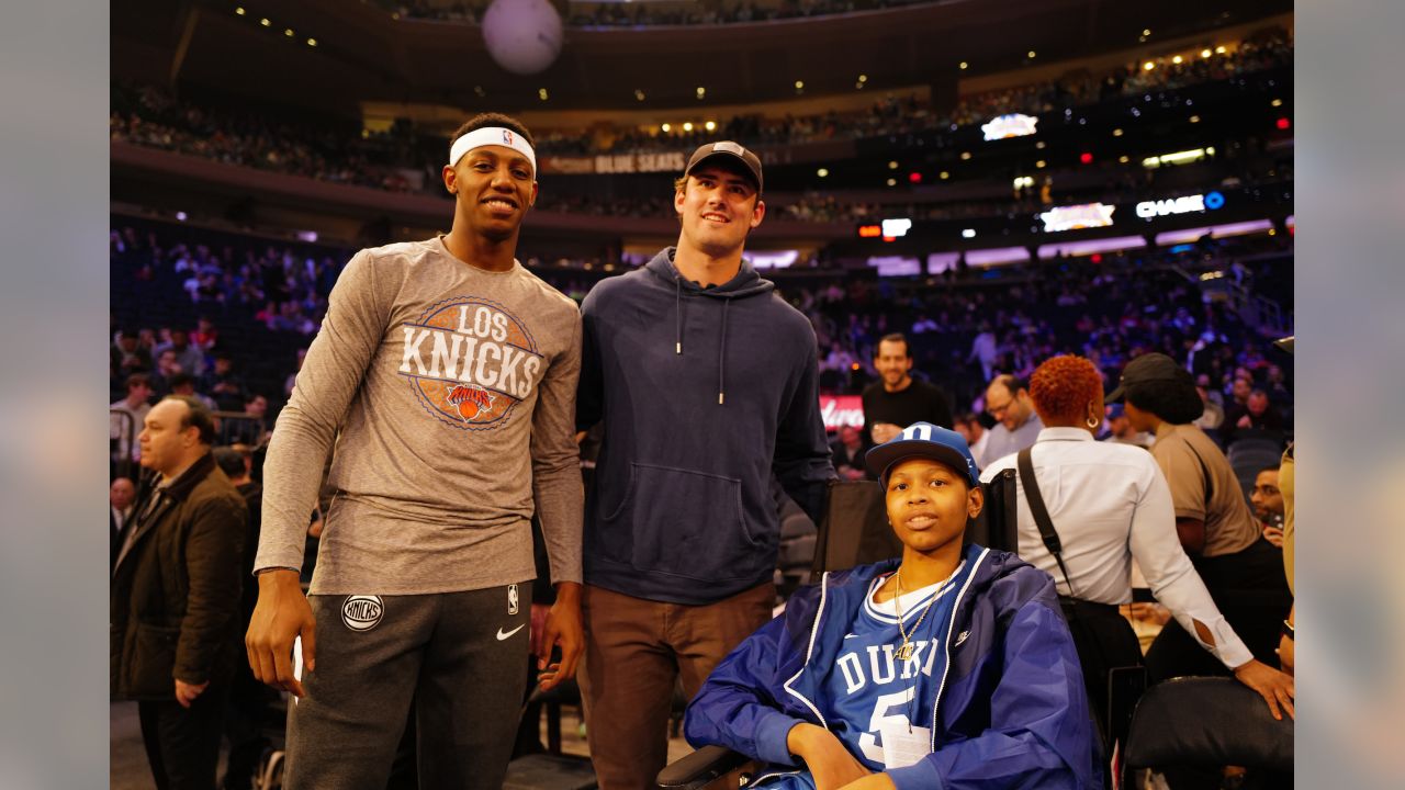 Photos: Daniel Jones and Sterling Shepard take in Knicks game