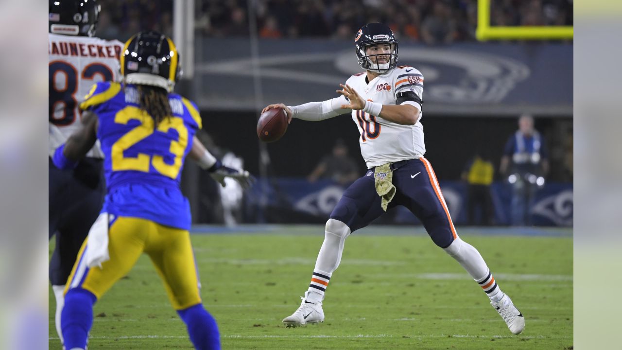 Tarik Cohen of the Chicago Bears breaks a 44 yard punt return against