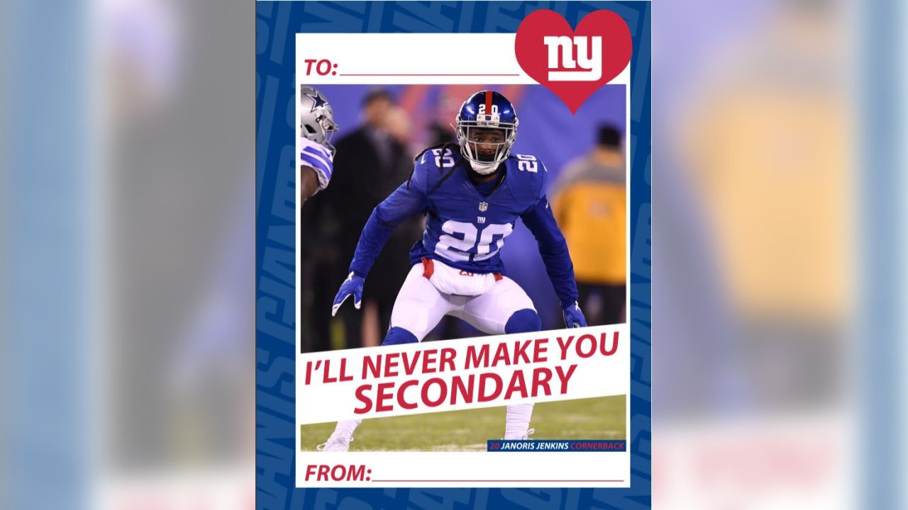 New York Giants Valentine's Day Cards