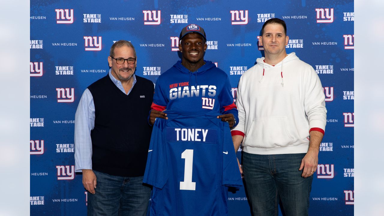 Kadarius Toney Signed Giants Jersey (Beckett) New York 1st Rd Pk 2021 –