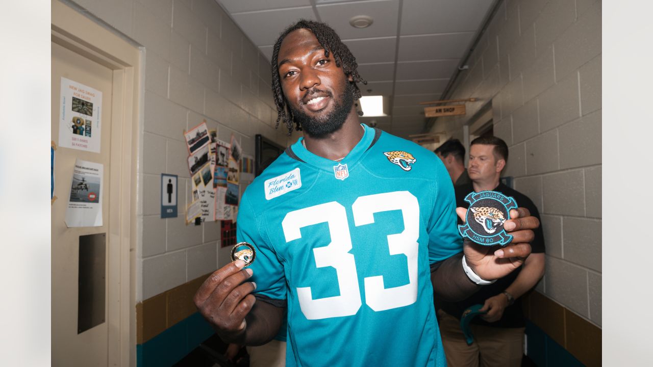 Jacksonville Jaguars cornerback Chris Claybrooks (6) looks up at a