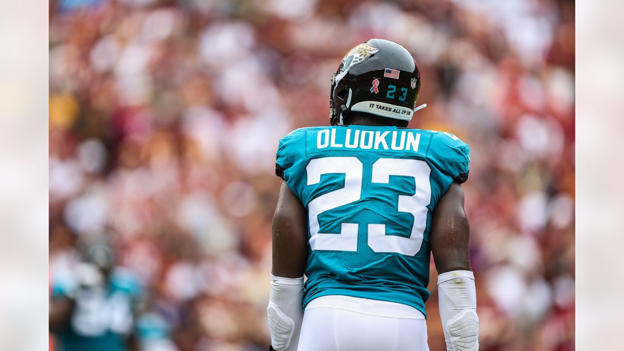 Jacksonville Jaguars cornerback Tyson Campbell (32) runs during an NFL  football game against the Washington Commanders, Sunday, Sept. 11, 2022 in  Landover. (AP Photo/Daniel Kucin Jr Stock Photo - Alamy