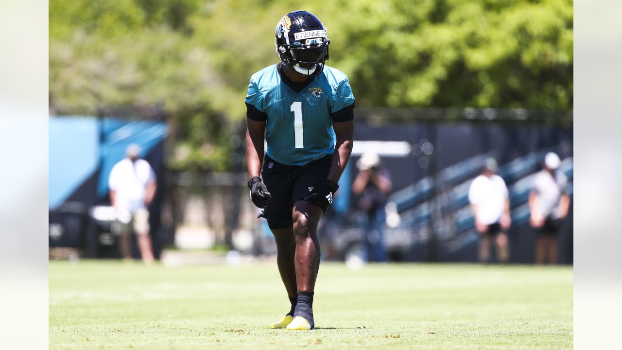 Jacksonville Jaguars quarterback Trevor Lawrence looks for a receiver  during an NFL football team practice, Tuesday, June 8, 2021, in Jacksonville,  Fla. (AP Photo/John Raoux Stock Photo - Alamy