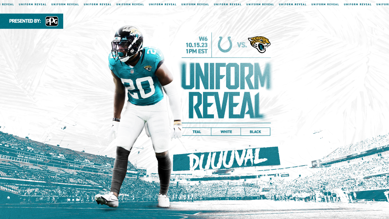 Jacksonville Jaguars - Black jerseys, white pants on Sunday