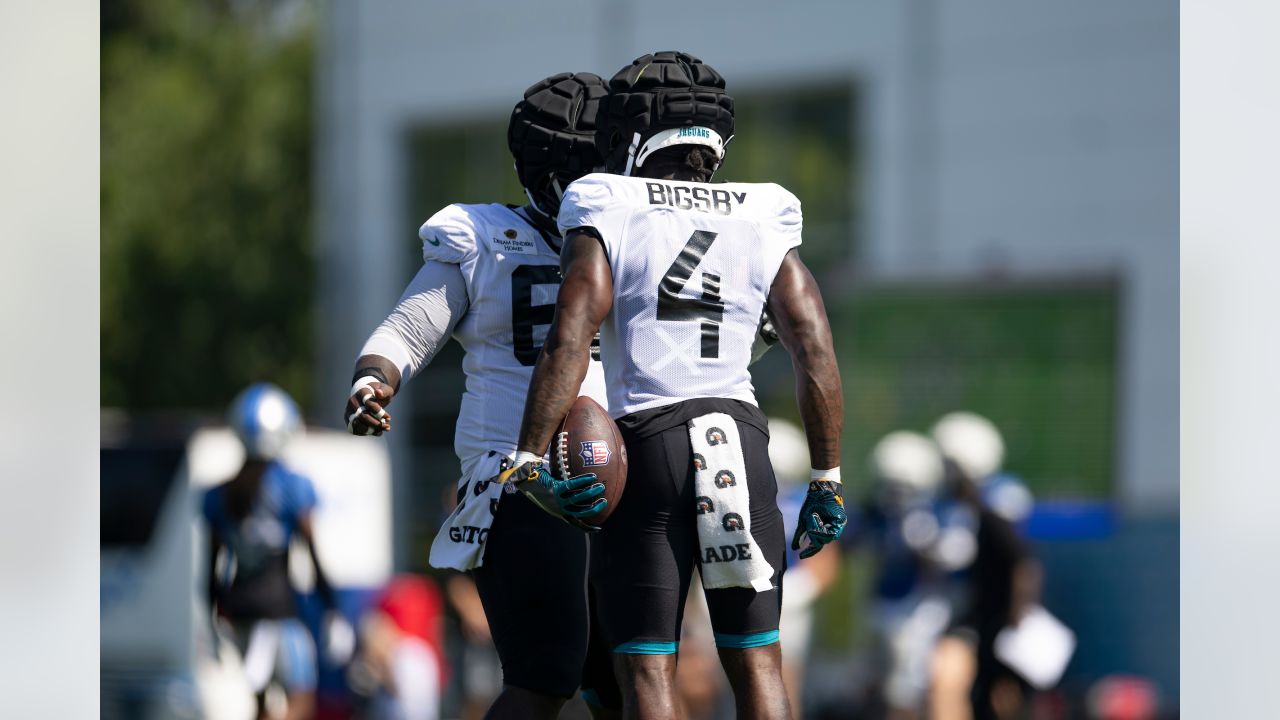 Jacksonville Jaguars linebacker Devin Lloyd (33) defends against the Dallas  Cowboys during an NFL Football game in Arlington, Texas, Saturday, August  12, 2023. (AP Photo/Michael Ainsworth Stock Photo - Alamy