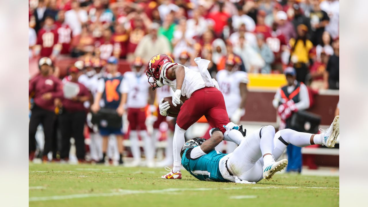 Jacksonville Jaguars cornerback Tyson Campbell (32) runs during an NFL  football game against the Washington Commanders, Sunday, Sept. 11, 2022 in  Landover. (AP Photo/Daniel Kucin Jr Stock Photo - Alamy