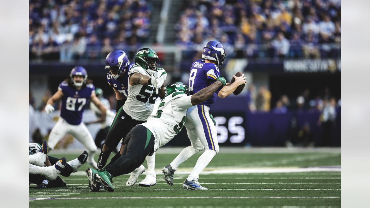 November 04, 2021: New York Jets defensive lineman Quinnen Williams (95)  during NFL football game action between the New York Jets and the  Indianapolis Colts at Lucas Oil Stadium in Indianapolis, Indiana.