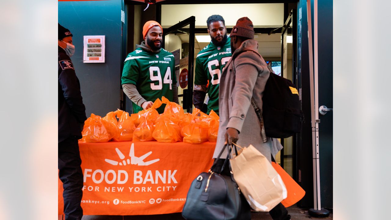 NY Jets Thanksgiving Give Back At Harlem Food Bank